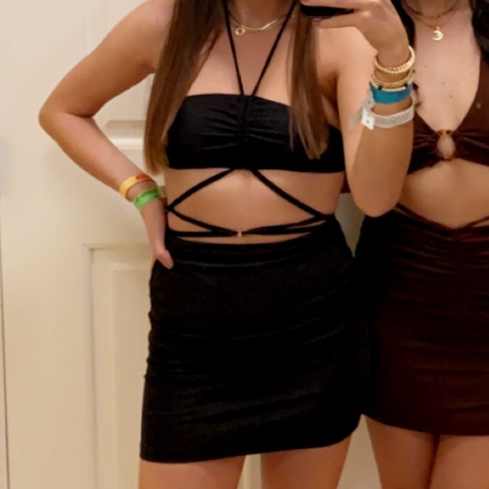 princess polly black strappy dress